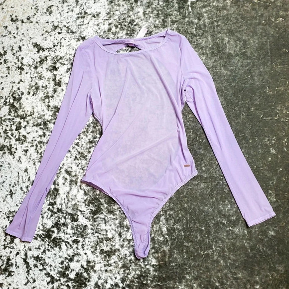 Savage X Fenty Soft Mesh Long-Sleeve Open Back Teddy - Picture 2 of 8